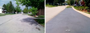 Church Parking Lot, Sealcoating Before and After