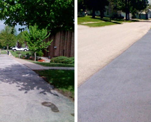 Church Parking Lot, Sealcoating Before and After
