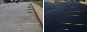 Crack Sealing and Sealcoating, Before and After