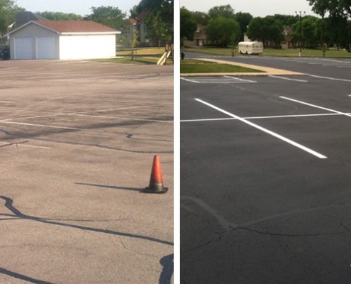 Sealcoating and Line Striping, Before and After