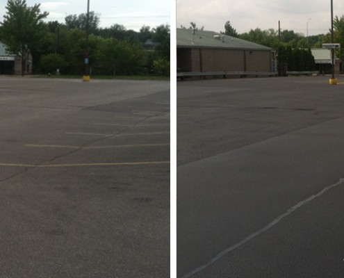 Crack Sealing and Sealcoating Before and After