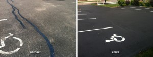 Line Striping and Stenciling, Before and After