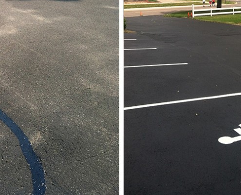 Line Striping and Stenciling, Before and After