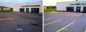 Sealcoating and Line Striping, Before and After'