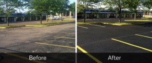 Parking Lot Sealcoating - Before and After